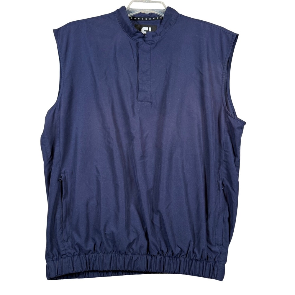 FJ FootJoy Golf Mens Pullover Medium Pullover Vest Navy Blue - Picture 2 of 6